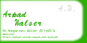 arpad walser business card